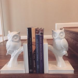 White owl book ends